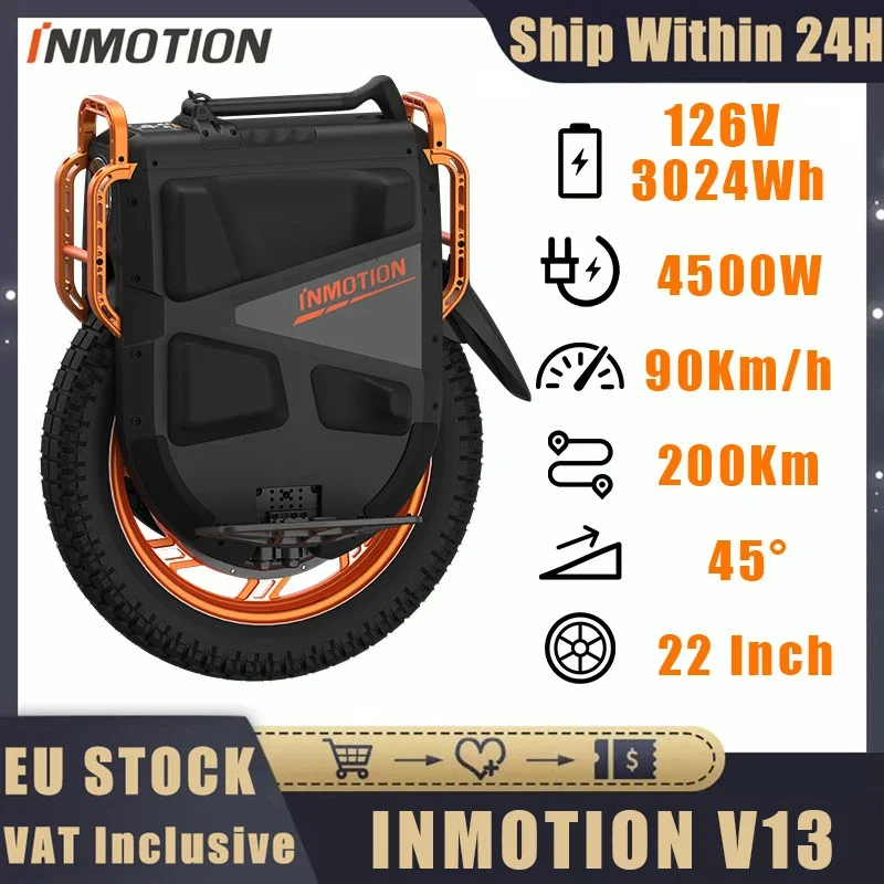 EU Stock Original V13 Self Balance Unicycle 126V 3024Wh Battery 4500W Motor New Generation V13 EUC Scooter Newest Version