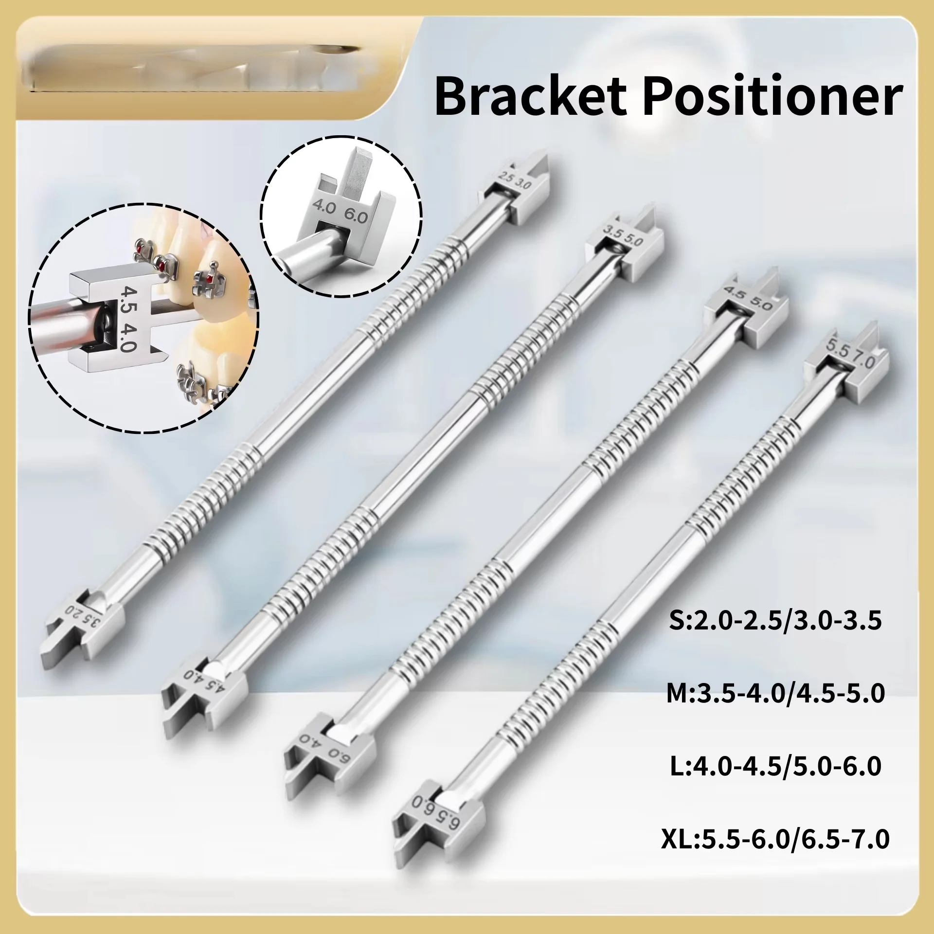 1 PC Adjustable Stainless Steel Dental Orthodontic Bracket Position Gauge Precise Locator for Braces Placement And Height