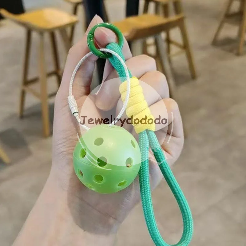 Mini Pickleball Keychain Unique Pendant Soft Non-fading Decor for Bag Keyring Pickleball Merchandise for Friend Family Gift
