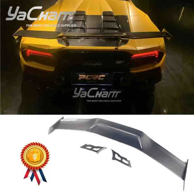 Car-Styling Dry Carbon OD Style Rear GT Wing Fit For 2019-2023 Huracan EVO & RWD & Spyder Rear Spoiler