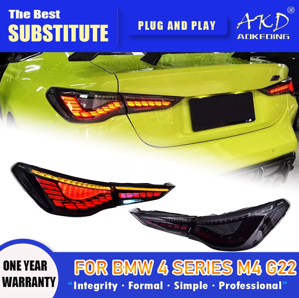 

AKD Tail Lamp for BMW new 4 series M4 LED Tail Light G22 G23 G82 GSL 425I 430I Rear Fog Brake Turn Signal Automotive Accessories