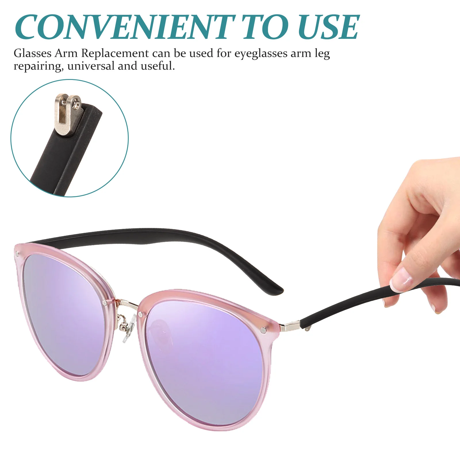 1 Pair Glasses Arm Replacement Silicone Titanium Eyeglasses Temples Durable Lightweight Repair Parts For Eyeglass Frame Legs