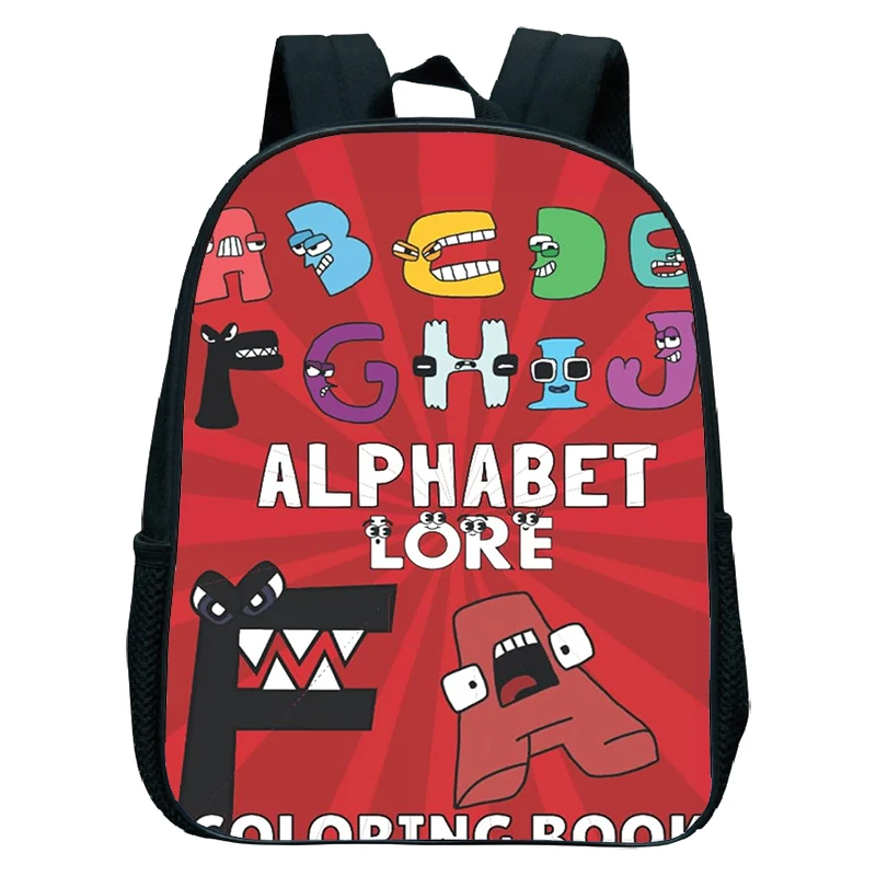 Kids Letter Pattern Backpack Alphabet Lore Print School Bag Preschool Boys Girls Kindergarten Backpack Waterproof Bookbag Gift