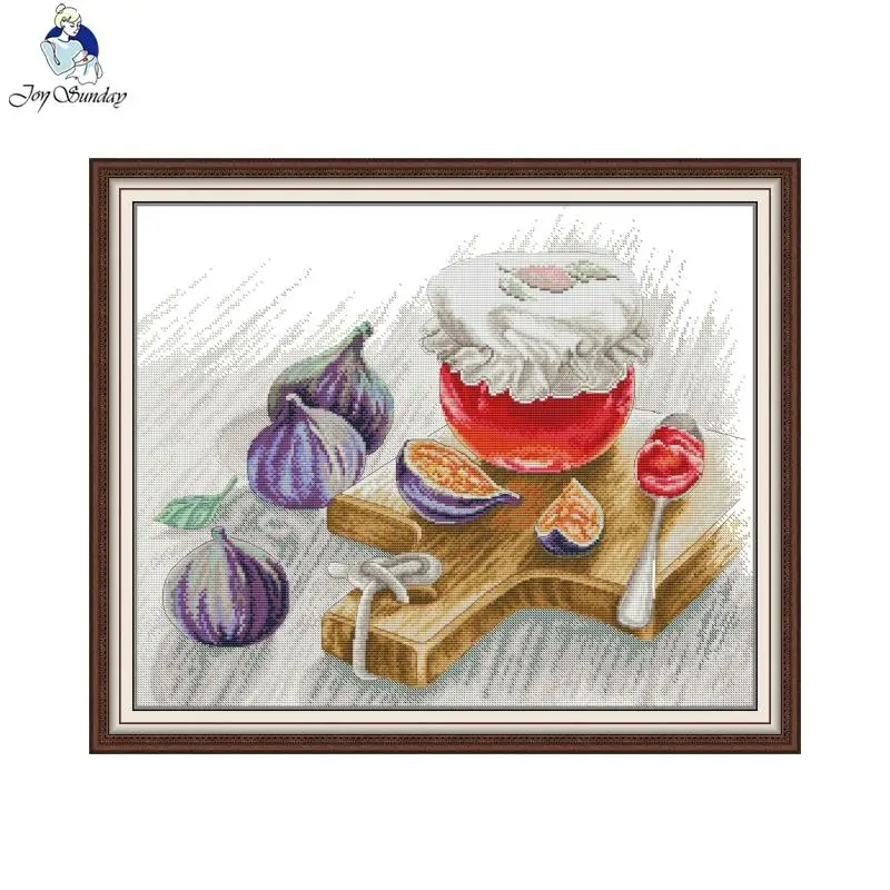 

Fig Jam Pattern Cross Stitch Kit Joy Sunday Aida 16CT 14CT 11CT Counted Printed Canvas DIY Embroidery Kit With A Small Gift New