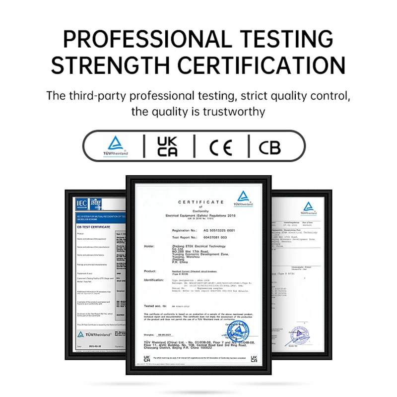 ETEK RCCB Type EV 2P 4P Earth Leakage Circuit Breakers for Car Evse Chargeing Station RCD 40A 63A 30ma EKL6-63EV 10KA Din Rail