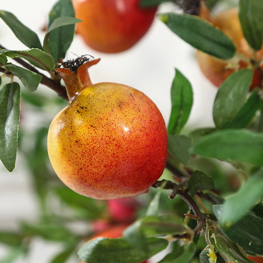 

Artificial Pomegranate Fruit DecorFlowers Shiny Glazed for Home Office Bedroom Living Room Table Floral Accessories DIY