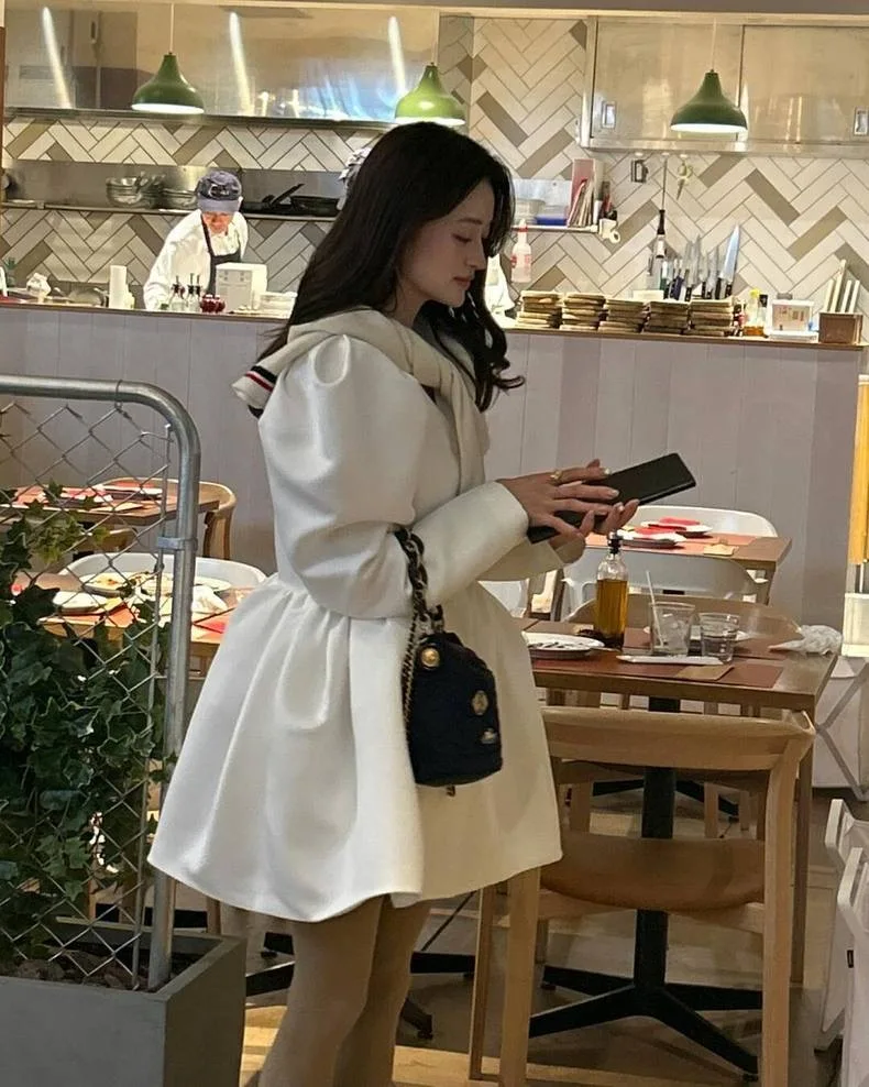 

Elegant Dress Coat Bibi Bubble Sleeve Heavy Work Style Long Sleeve Ladies Commute Fashion H Version City Walk Zipper