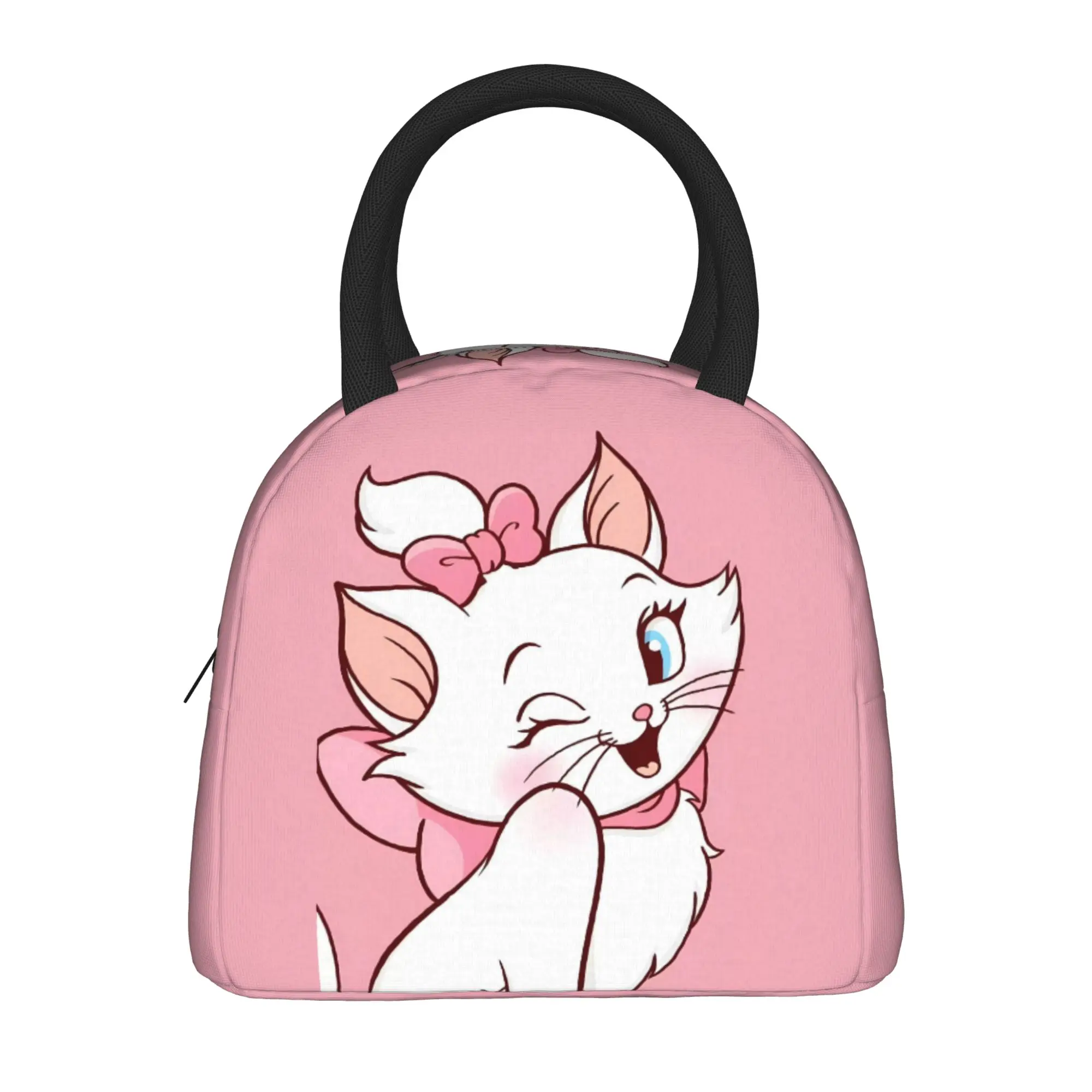 Cartoon Marie Lunchtasche für Kinder, grafische Lunchbox, lässige Picknick-Kühltasche, tragbare, wasserdichte Tragetasche für Lebensmittel – Detail 2