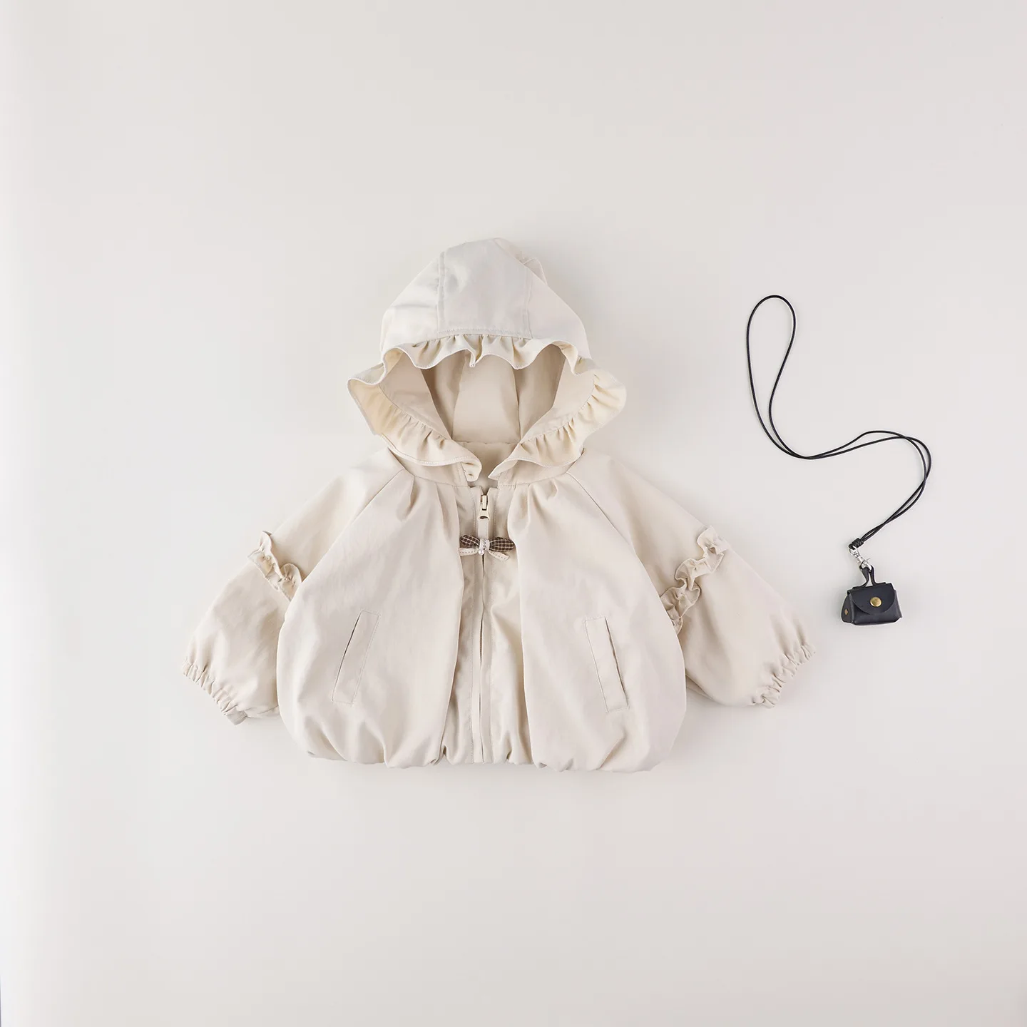 Baby Girls' Clothing Autumn Baby Coat New Apricot Coat Lace Jeans Korean Spring and Autumn Two Piece Set