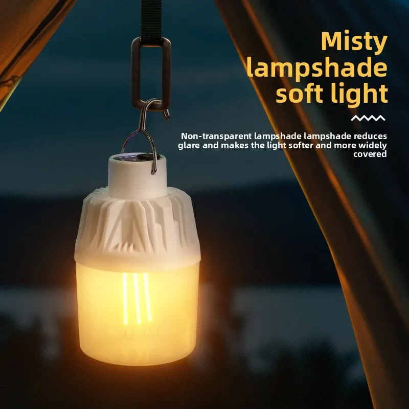 Type C Rechargeable LED Emergency Protective Lantern Waterproof Portable Outdoor Camping Tent Fishing Hiking Flashlight