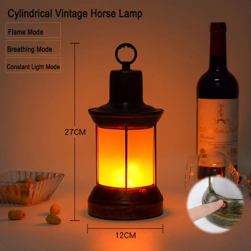 Creative Leaf Retro Postmodern Wrought Iron Rechargeable LED Lantern with Adjustable Color Temperature for Indoor Outdoor Use