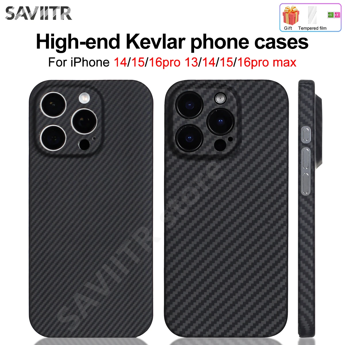 

SAVIITR для iPhone 16, 15, 14, 13 Pro Max, чехол из арамидного волокна 16, 15, 14 pro, дизайн корпуса, магнитная беспроводная зарядка, тонкий корпус