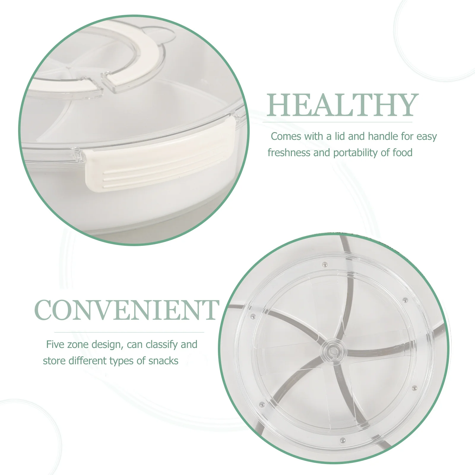 

Lidded Snack Platter Compartment Snacks Box Nut Peanut Candies Box for Party Home Office Hotel Practical Easy Clean