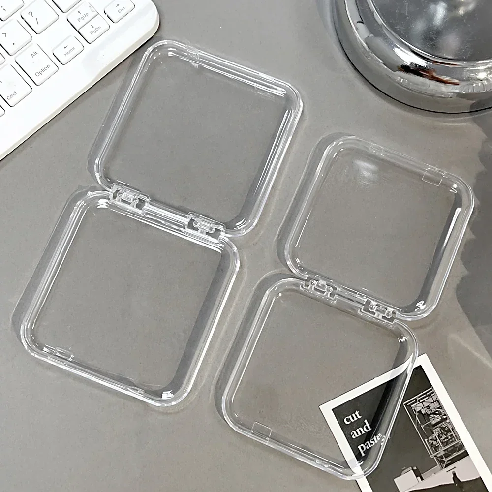 Transparent Acrylic Storage Box Portable Square Press-on Organizer Boxes DIY Jewelry Earrings Packaging Display Container Case