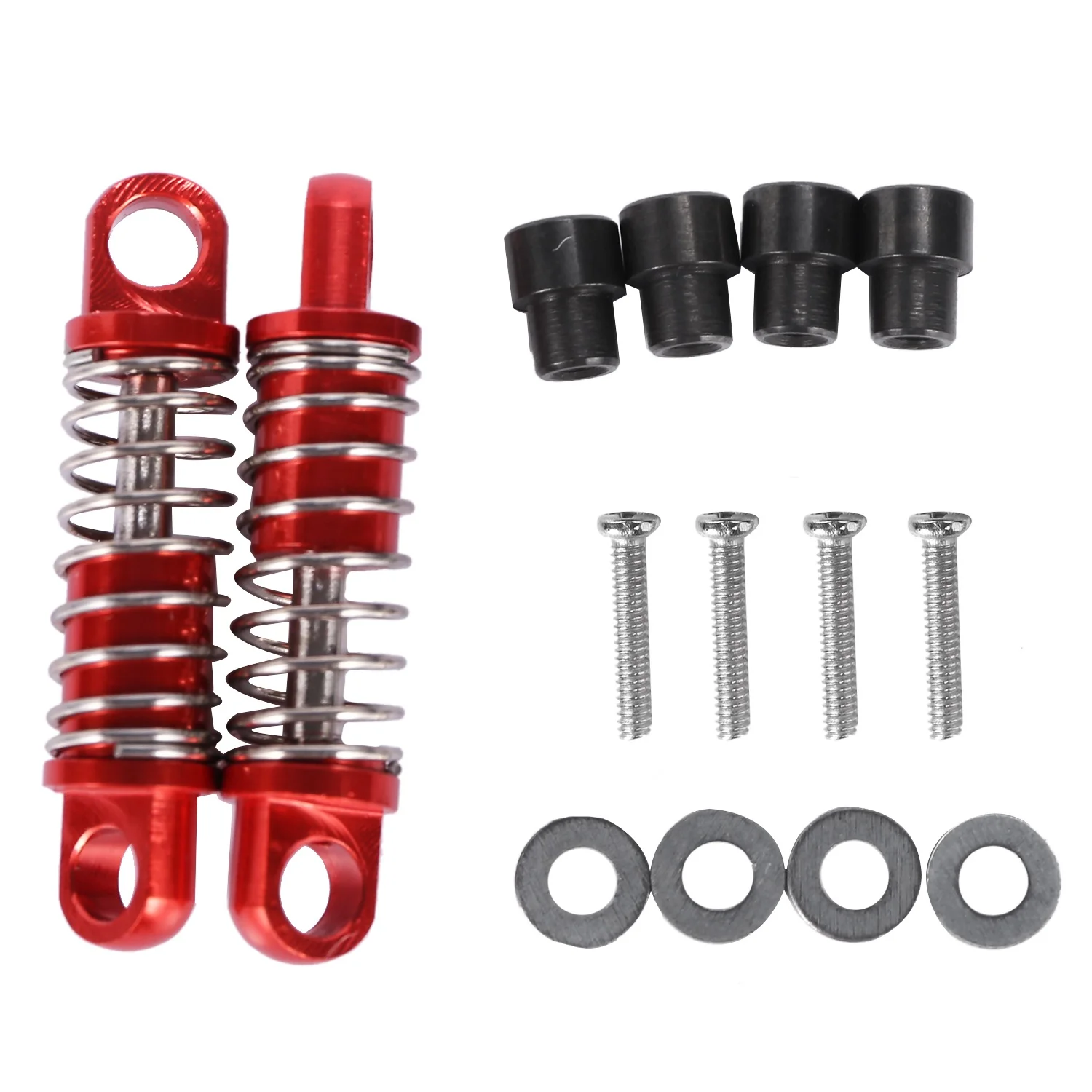 

2Pcs 1/28 RC Aluminum Shock Absorbers for WLtoys RC Car K969 K989 K999 P929 4WD Short Course Drift Car Upgrade Parts-Red