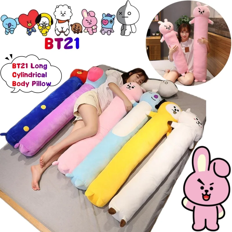 

New BT21 RJ Shooky Mang Chimmy Tata Cooky Pillow High Color Value Animation Cartoon Doll Model Long Cylindrical Doll Ornaments