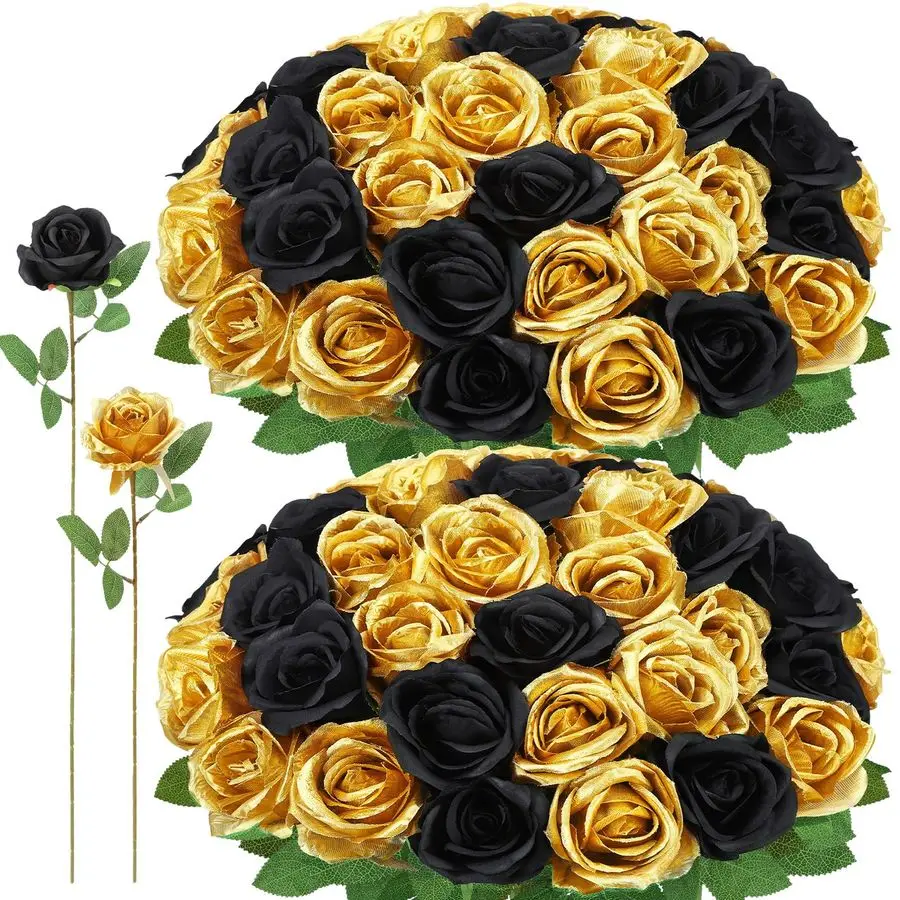 

Шт. Искусственные розы Золото, черные искусственные шелковые розы Реалистичные розы Искусственный цветок Крытый свадебный домашний декор, украшения на день рождения