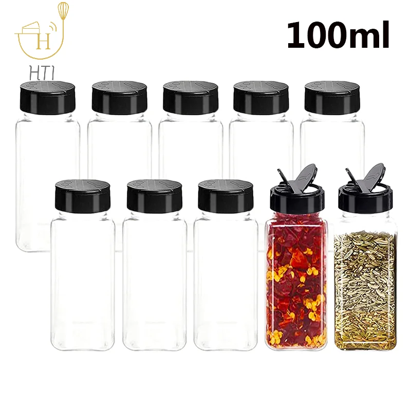 120ml/4oz Jars For Spices Salt And Pepper Shaker Seasoning Jar Spice Organizer Plastic Barbecue Condiment Kitchen Gadget Tool