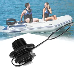 Válvula de aire de repuesto para barco de pesca inflable, plástico negro, 23,9mm