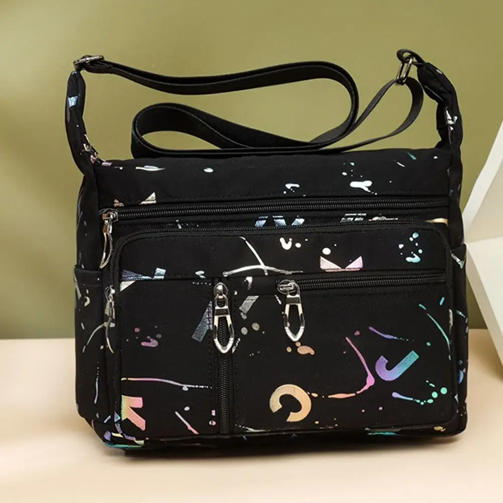 Multi-layer Printing Women Shoulder Bag Fashion Messenger Bag Waterproof Nylon Oxford Crossbody Bag Handbags Large Capacity