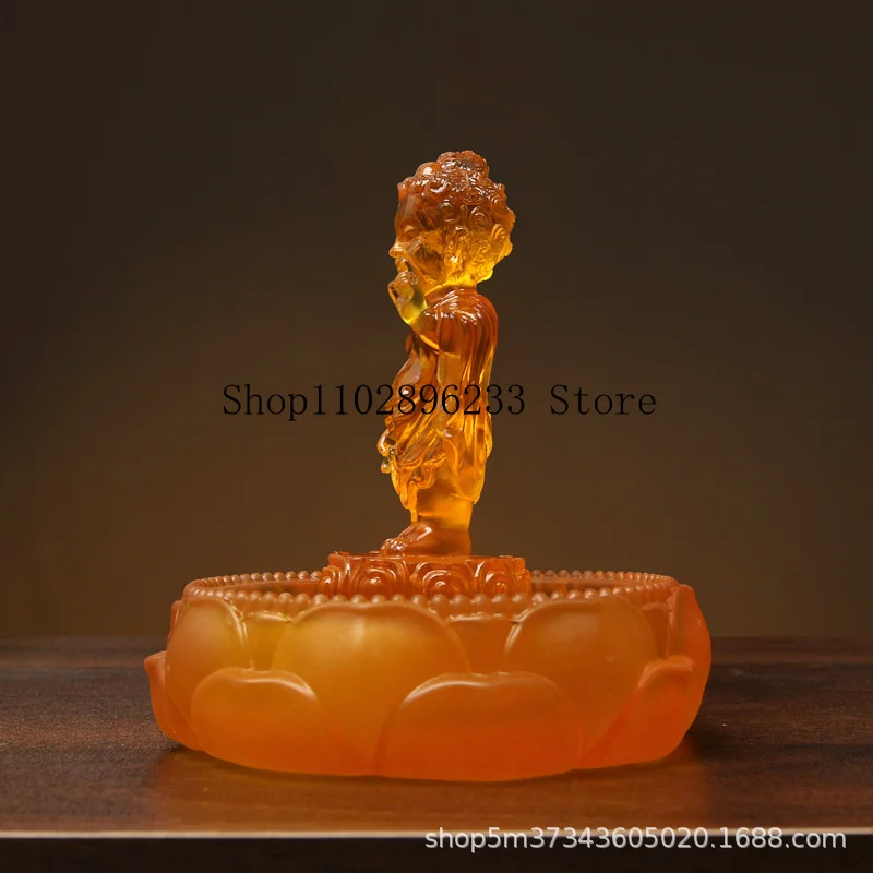 Buddha bathing set, water crystal lotus tray, Prince Buddha, Buddha bathing festival supplies, deity statue, small Buddha statue