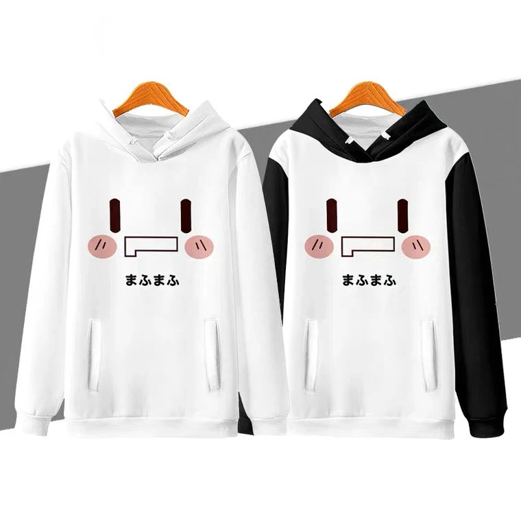 Kawaii menino menina hoodies nico mafumafu rosto 3d impressão crianças hoodies mafumafu moletom anime roupas preto branco pulôver