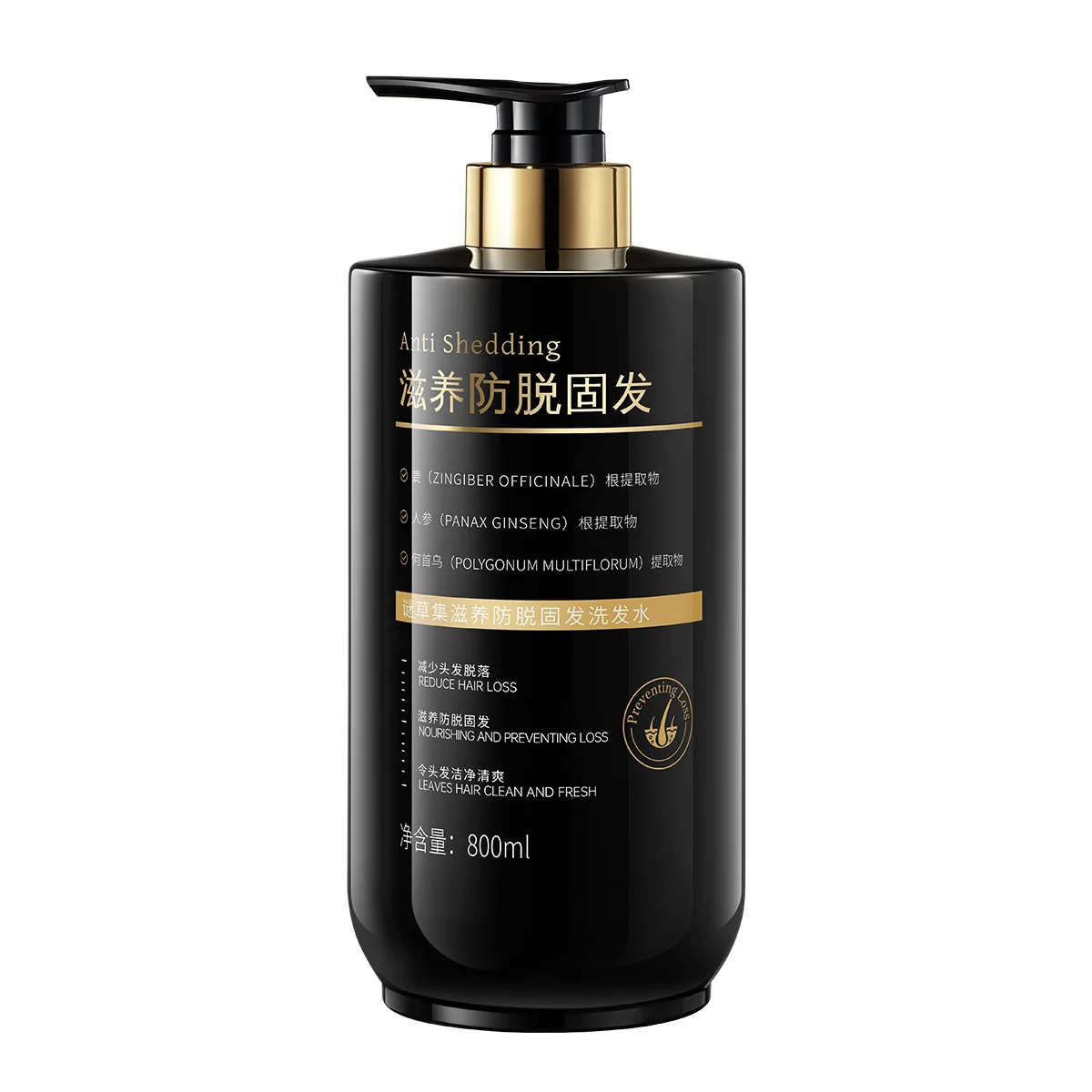 Ginseng & Platycladus Anti-Thinning Shampoo 800ml, Strengthen Roots Nourishing Oil Control Reduce Breakage