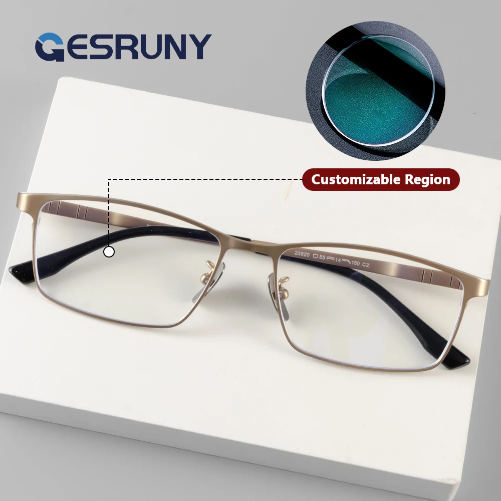 

Gesruny Fashion Square Progressive Prescription Glasses Custom Myopia Optical Lenses Eyeglasses For Women Men Reading Eyewear