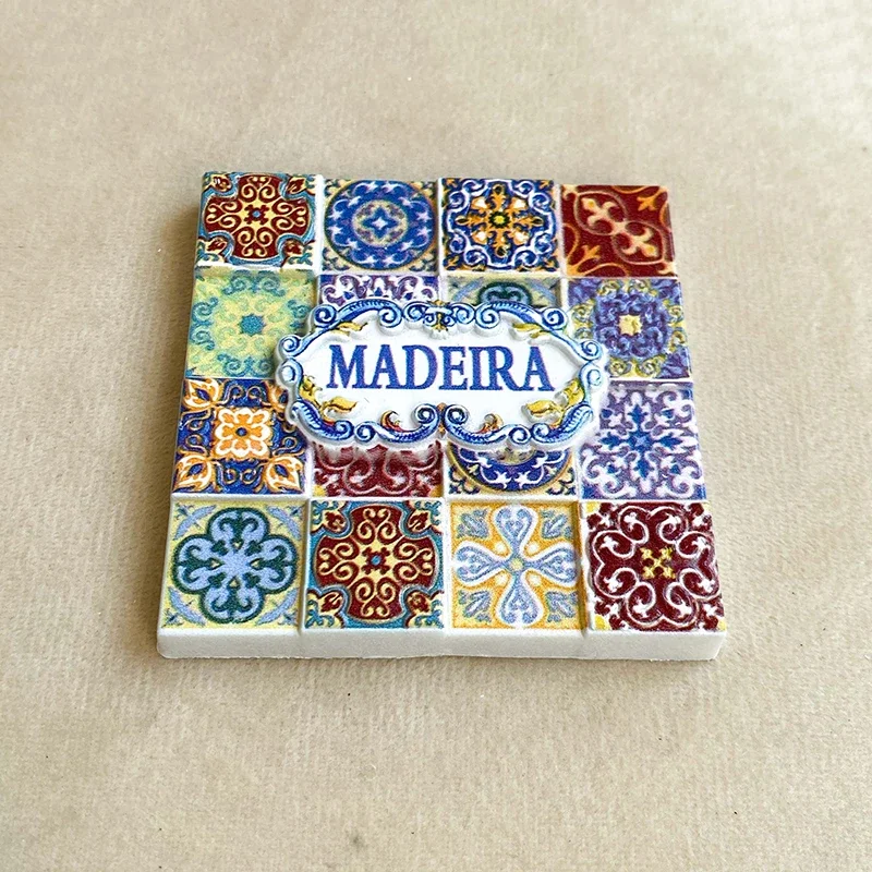 Madeira Islands Tourism Souvenir crafts Creative tile three-dimensional decoration 3d painted refrigerator sticker gift