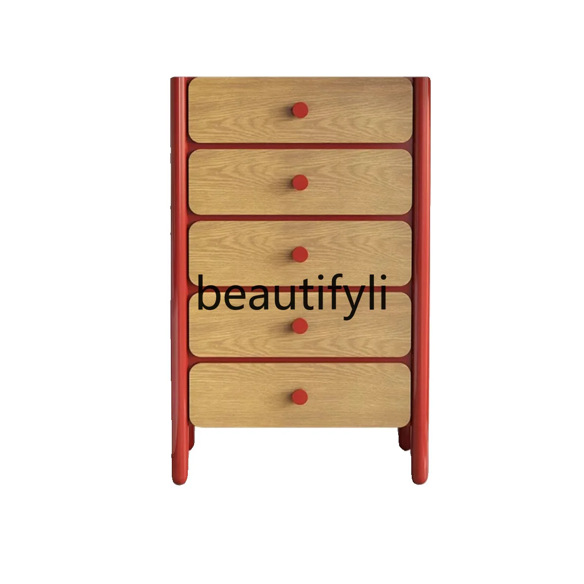 American solid wood small chest, retro storage cabinet, small apartment drawer, household storage side cabinet