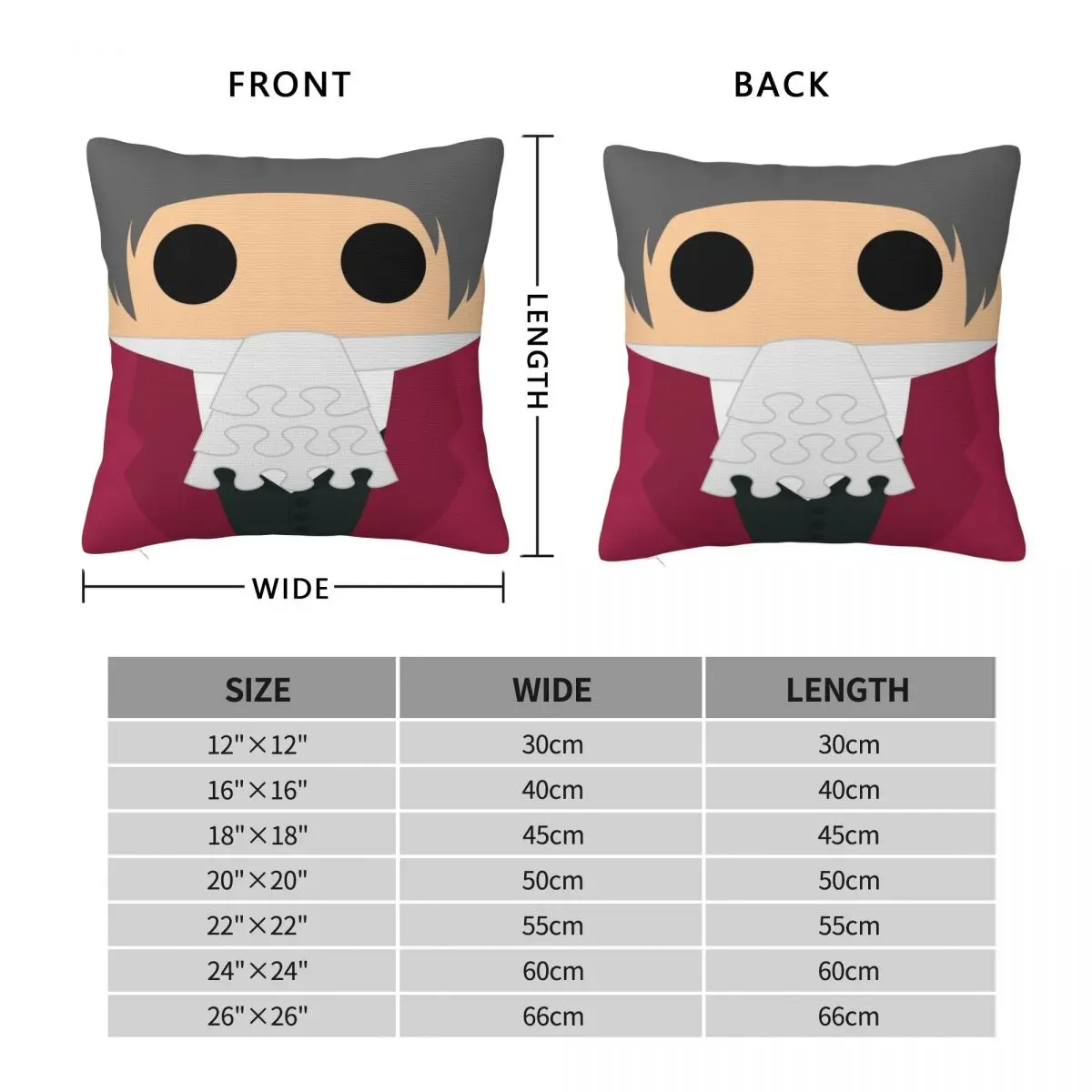 Ace Attorney Miles Edgeworth Square Pillowcase Polyester Linen Velvet Pattern Zip Decor Home Cushion Cover Wholesale