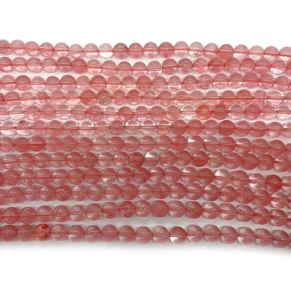 Red Watermelon Crystal Stone Beads Natural Round Loose Spacer Beads for Jewelry Making DIY Charms Bracelet Accessories 6 8 10 mm