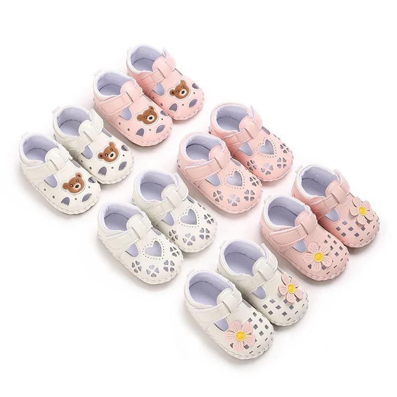 

Spring And Summer New Baby Shoes Sandals Anti Slip Soft Soled Shoes Walking Shoes Heart-Shaped Women's Treasure White Shoes