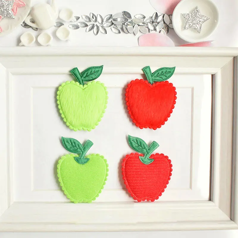 40 Stück Cartoon-Apfel-Filz-Applikationen zum Aufnähen für DIY-Haarspangen, Puppenkleidung, Dekorationspatches – Stoffzubehör – Detail 1