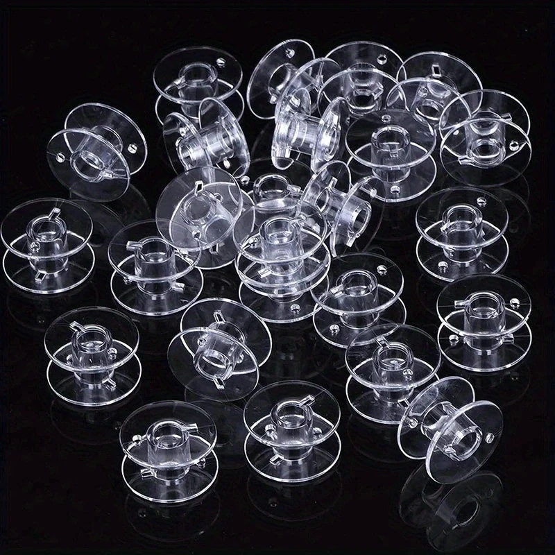 25 Piece Set of Plastic Sewing Machine Barrels with Storage Box