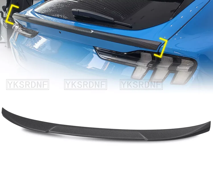 Rear Wing For Ford Mustang Mach-E 2021 2022 Mach-E Car Spoiler Wing ABS Carbon Color Rear Trunk Spoiler Auto Car Accessories