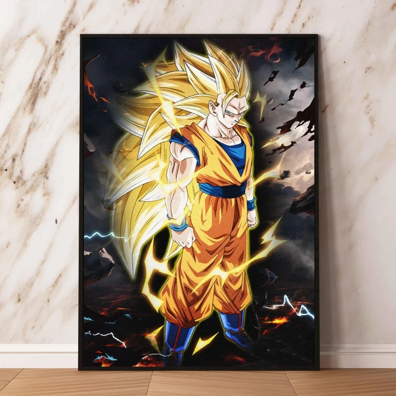 Canvas Artwork Dragon Ball Goku Decor Gifts Decoration Paintings Decorative Wall Stickers Children's Bedroom Decor Poster Toys