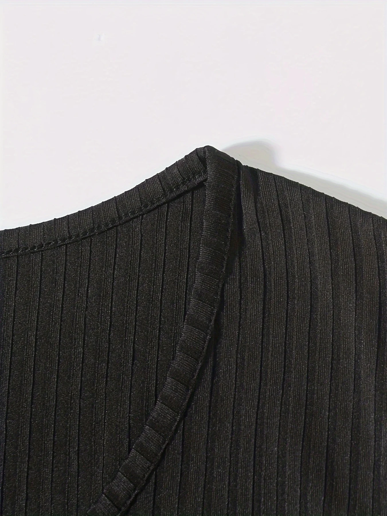 Herren-Sportweste, Schwarz, 1-teilig, atmungsaktiv, Rundhalsausschnitt, leicht elastischer Stoff, reine Farbe, geeignet für männliche Fitness-Tanks – Detail 9