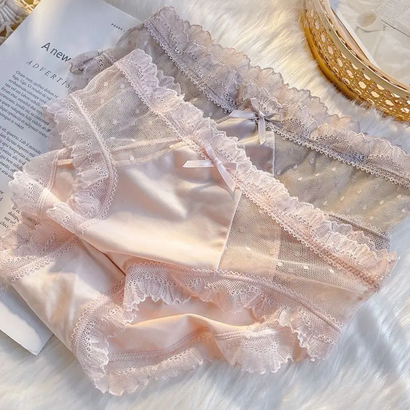 Four Pieces Menstrual Bikini Women Panties Female Underwear Sexy Lingerie Japanese G-string Kawaii Clothing Trends Lace Thong