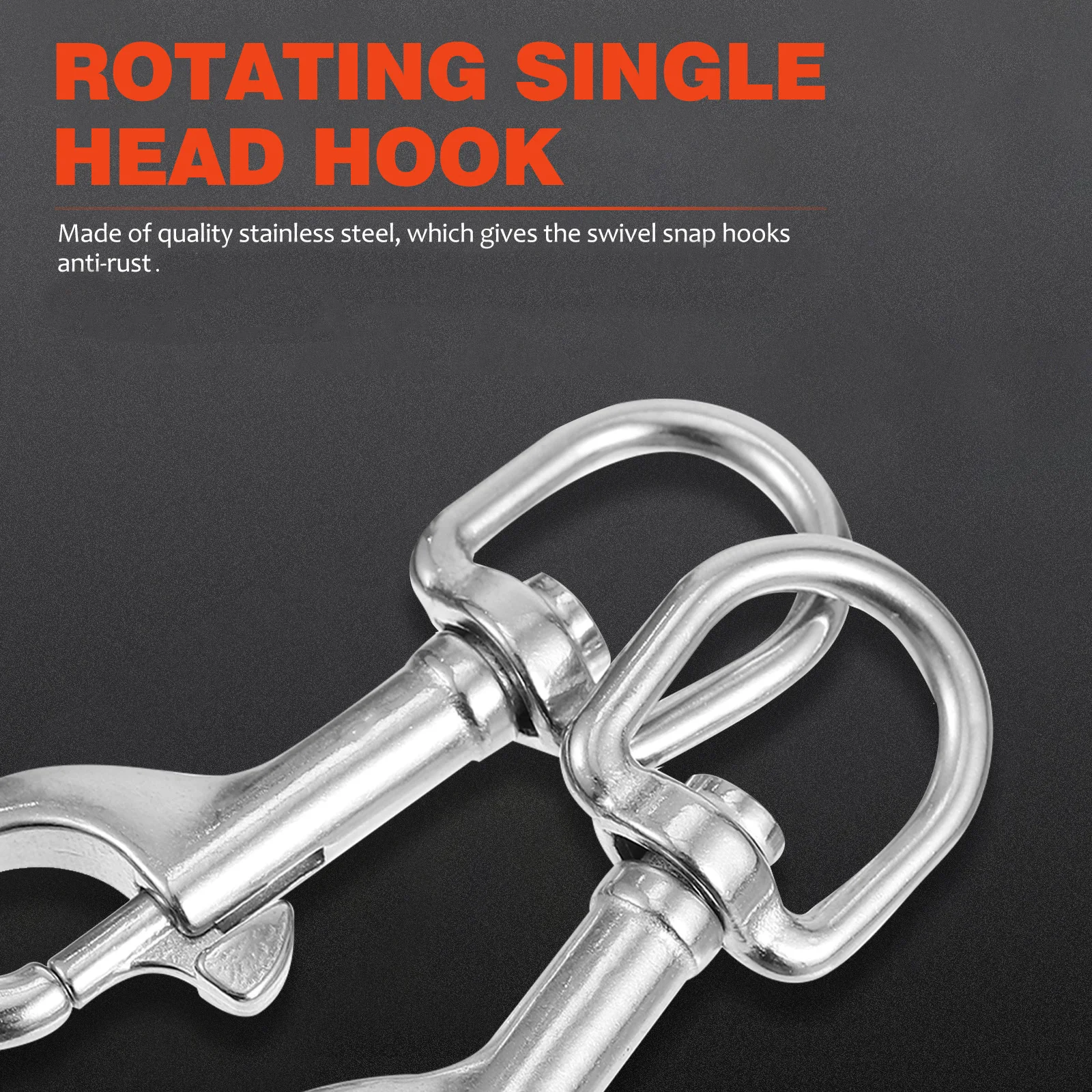 

2Pcs Stainless Steel Swivel Snap Hooks Dog Leash Clasp 360-Degree Rotation Strong Attachment Snap Hook Trigger Hook