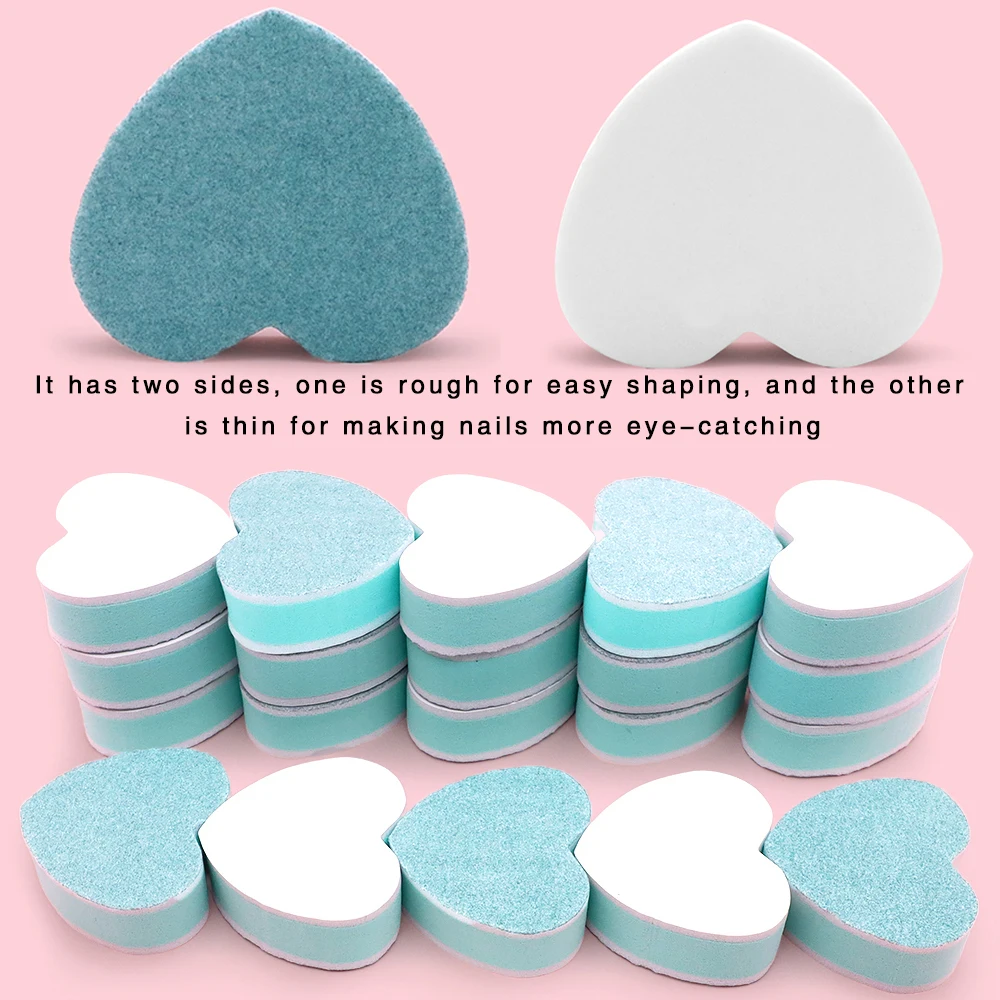 MINI 5/10/20 stücke Liebe HERZ Nagel Puffer Block Polieren Block Glanz Polieren Nagel Datei Maniküre Schleif Werkzeuge schleifen Natürliche Nägel