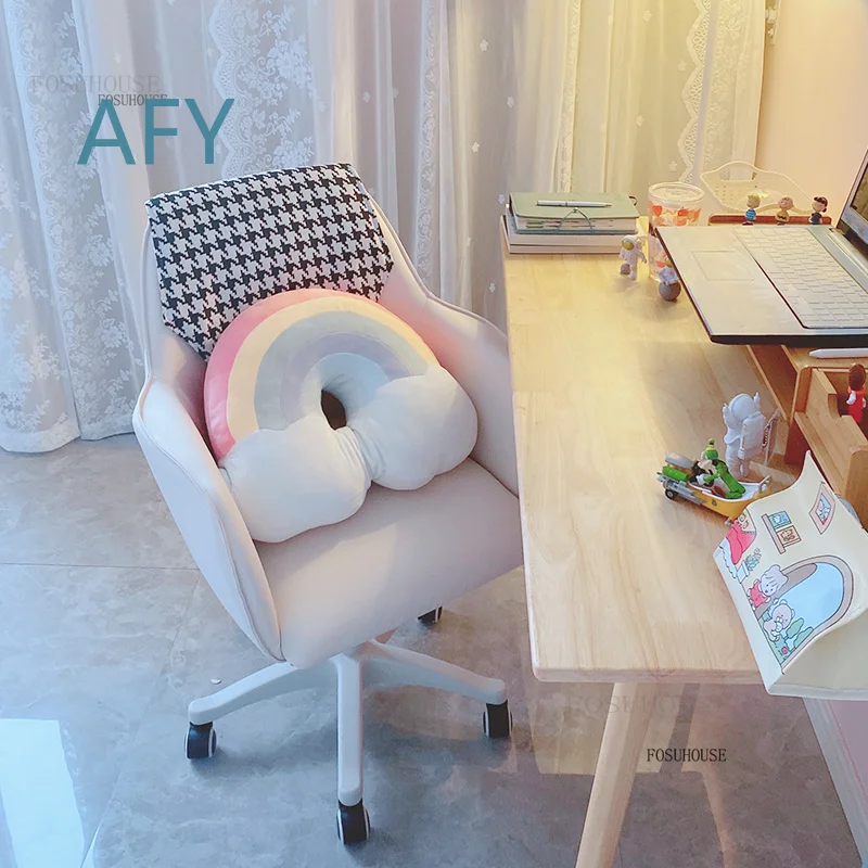 Study Writing Homestay Back Computer Chair Home Front Desk Lift Swivel Office Chair Bedroom Dormitory Makeup Chair with