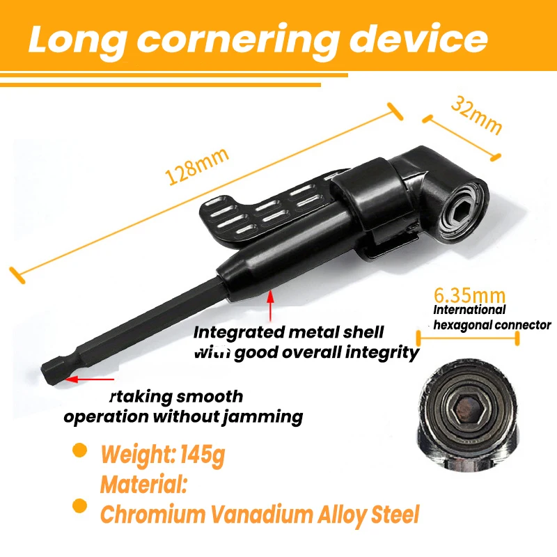 180 Degree Turning Screwdriver Direction Change Device Angle Drill Adapter And Screwdriver Bits Changer Joint Turning Corner