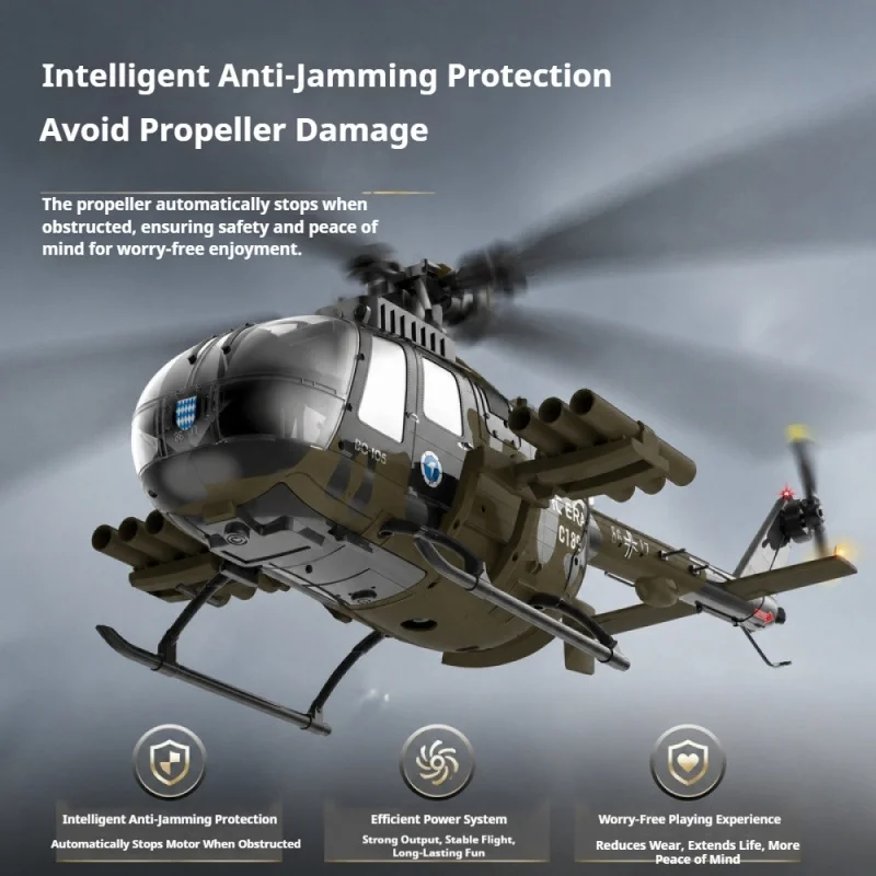 C180Remote control helicopterTOFLaser height control six-channelBO105Model toy remote control airplane