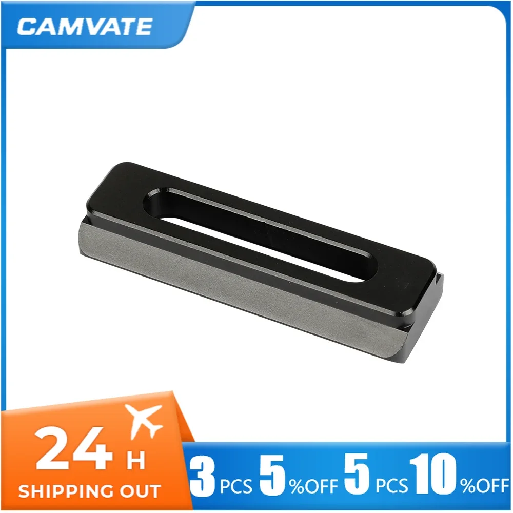 CAMVATE Standard NATO Safety Rail Quick Release Bar 60mm Long With Screw Mounting Slot For RED, Epic/Scarlet, Black Magic Camera