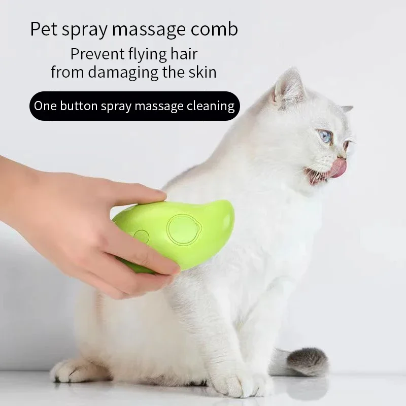 New Mango Pet Comb Cat and Dog Electric Spray Brush Massage Comb One-button Spray Anti-fly Hair Massage Wash