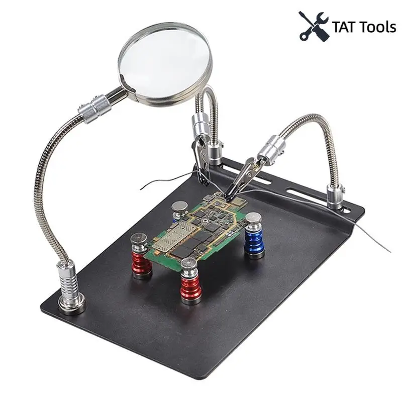 

Magnetic Magnifying Glass PCB Circuit Board Holder Flexible Arm Soldering Welding Station Soldering Iron Stand