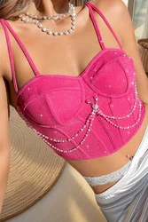 Women's Fashion Cute Pink Glitter Sling Ladies Bra Underwear