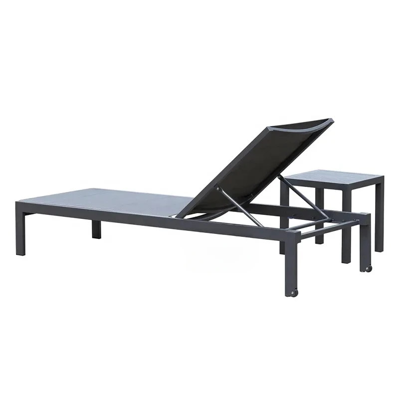 Patio Pool Chaise Lounge Day bed Chair Adjustable Swimming Aluminum Daybed Outdoor Beach Sun Lounger