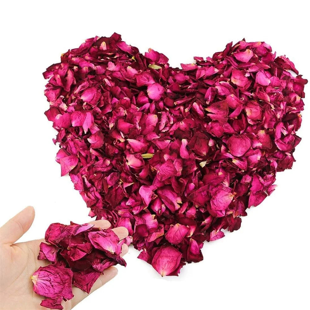 Natural Real Red Rose Flower Petals Dried Rose Petal for Wedding Decoration Bath Foot Bath Wedding Confetti Crafts Accessories